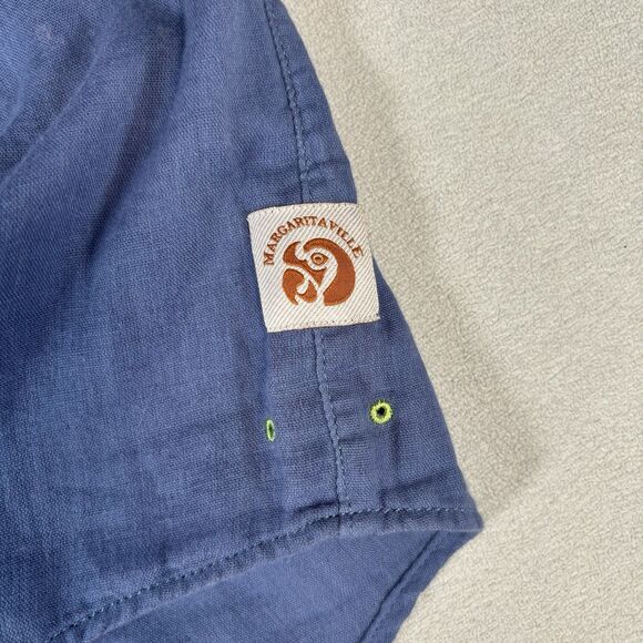 Jimmy Buffet Mens Margaritaville Hawaiian Shirt Mens M Blue Woven Hawai New - Picture 7 of 9